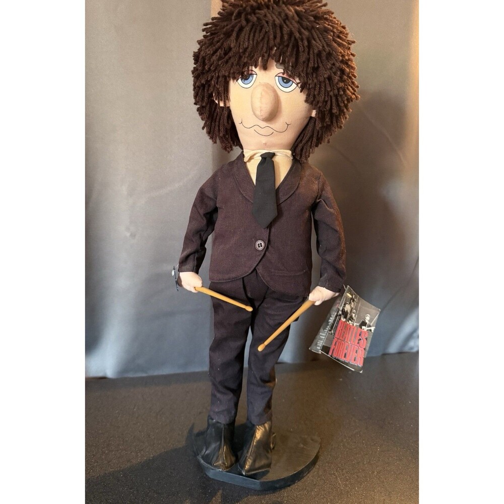Vintage Ringo Starr Beatles Forever Plush Doll 23 inches W/Drum Sticks And Tags